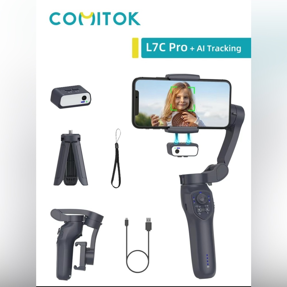 Comitok L7C Pro KIT Stabilizer with Magnetic AI Active Tracking still in box